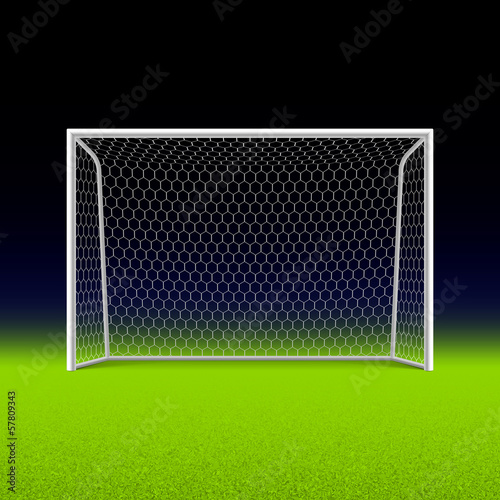 Soccer goal on black