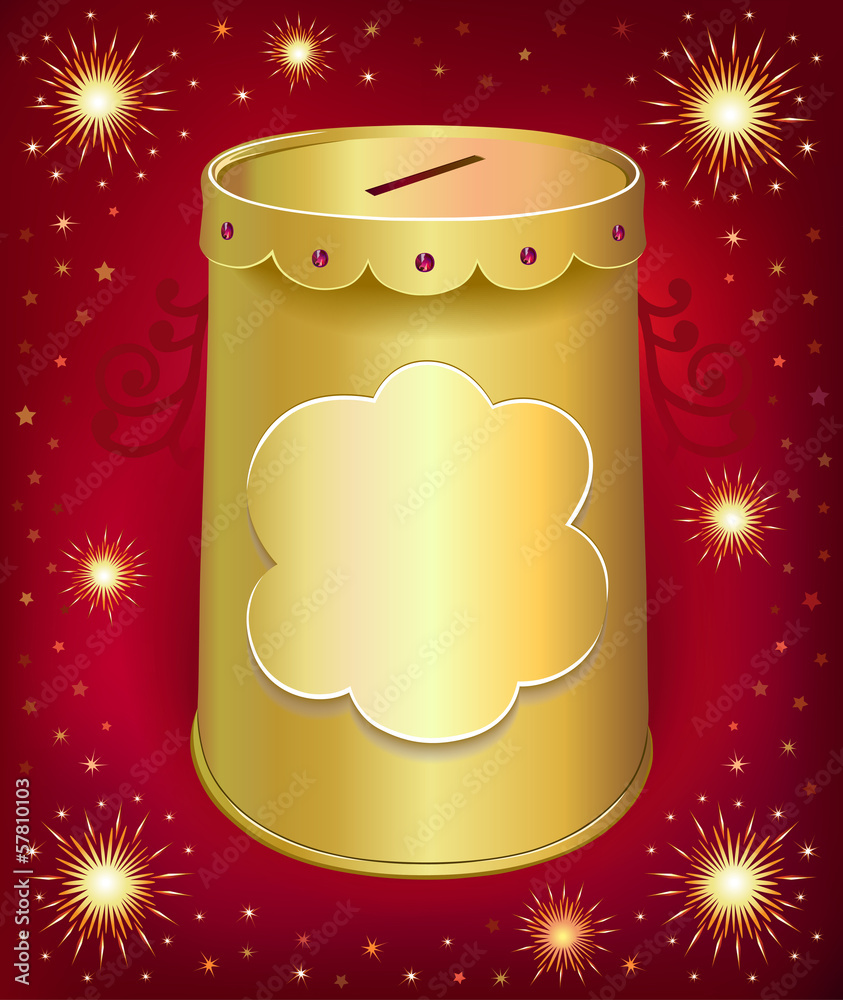 Obraz premium Universal blank holiday moneybox tin can