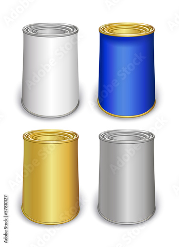 Template tin colored cans