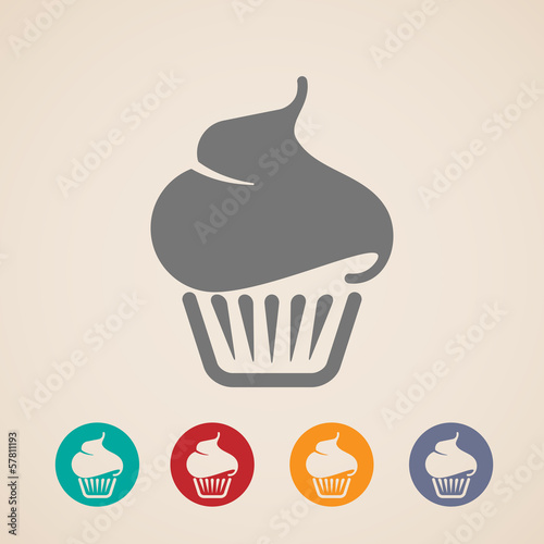 vector cupcake icons