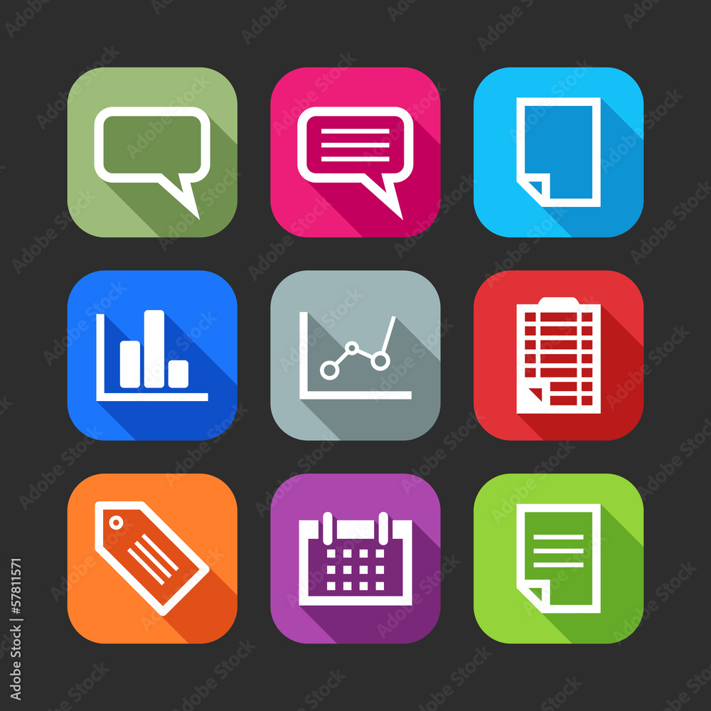 flat icons for web and mobile applications