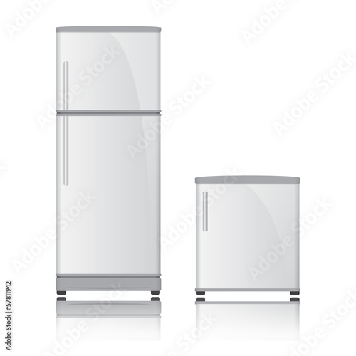 3D Refrigerator vector on isolated white background