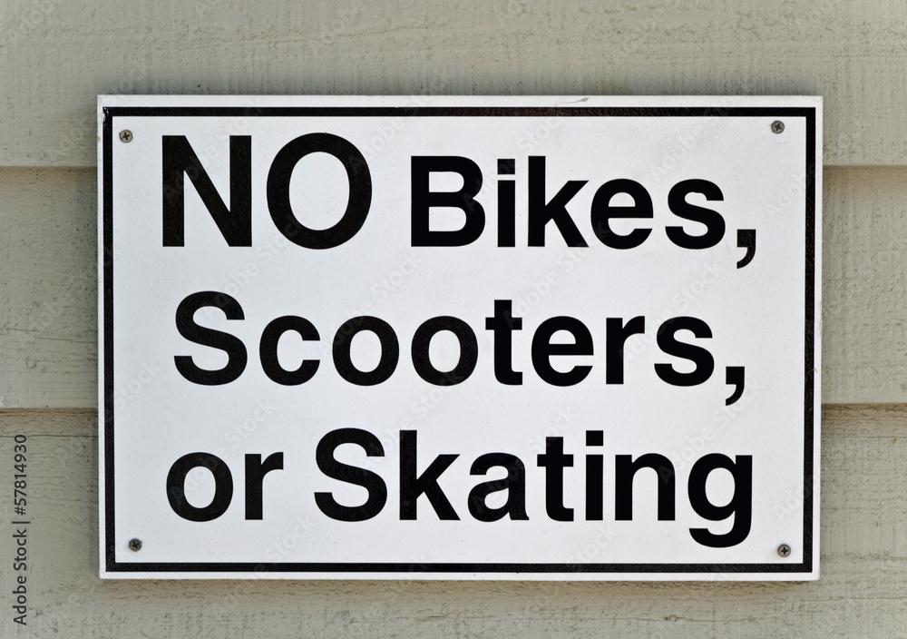 No Bikes sign