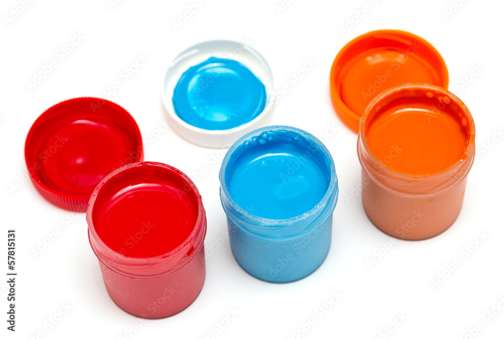 colorful gouache isolated on white colorful gouache isolated on white