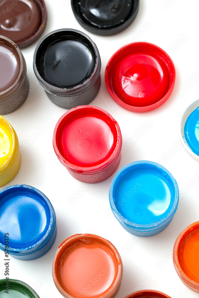 colorful gouache isolated on white colorful gouache isolated on white