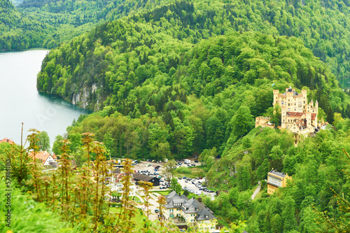 Landscape with castle of Hohenschwangau in Germany