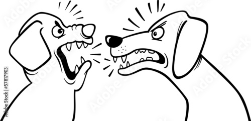 angry barking dogs coloring page