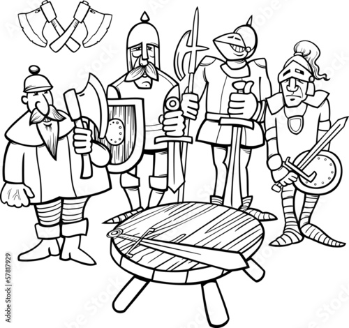 knights of the round table coloring page