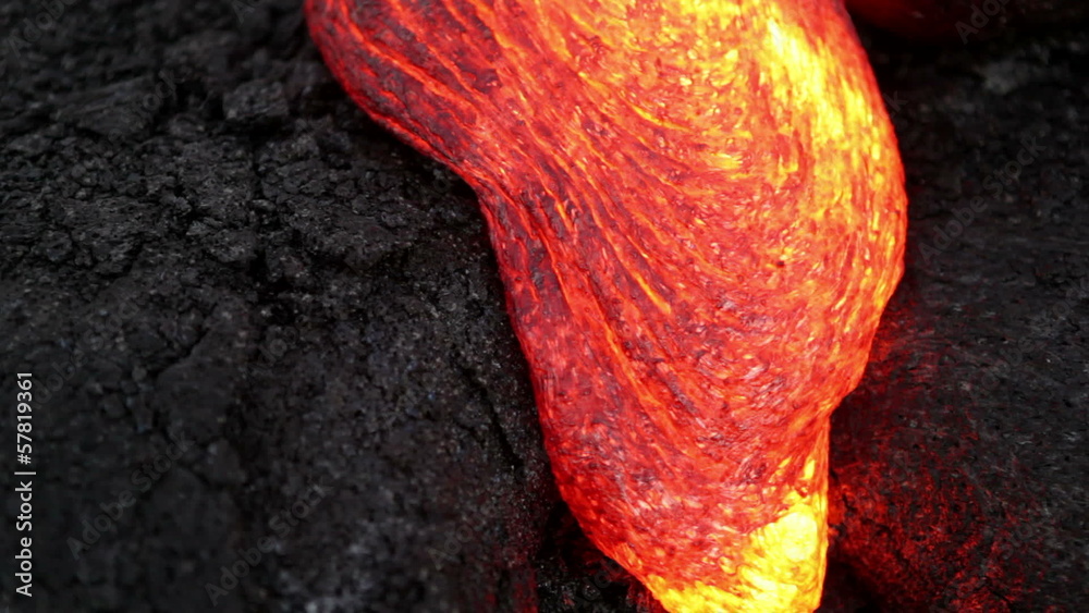 Molten lava close-up at Kilauea volcano