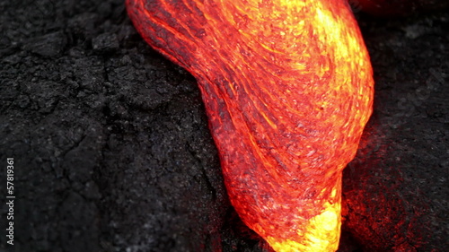 Molten lava close-up at Kilauea volcano
