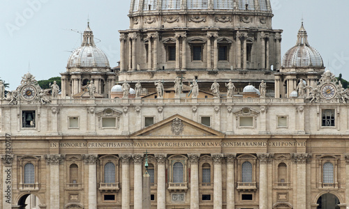 detail of the statue at the entrance of St. Peter's basilica