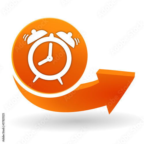 réveil sur bouton web orange