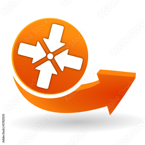 point de rassemblement sur bouton web orange