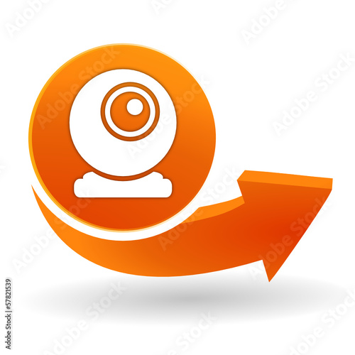 webcam sur bouton web orange