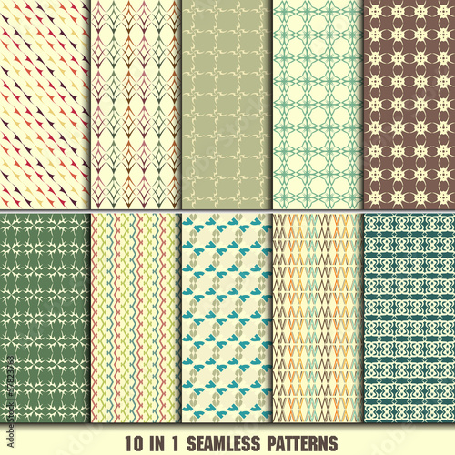 collection of retro seamless patterns