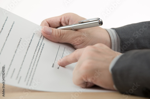Business man signing finance contract