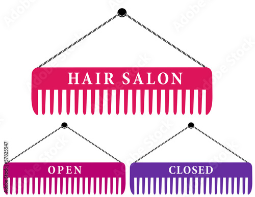 hair salon sign with comb