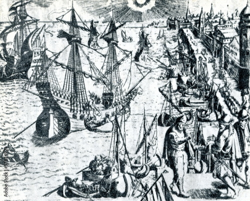 Lisbon harbor (ca. 1592; Theodor de Bry )