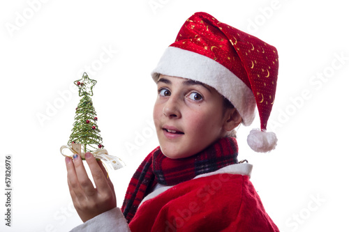 little girl with christmas costume photo