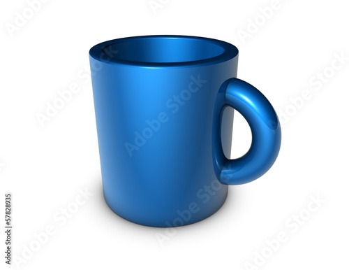 blue mug isolated 3d illustration