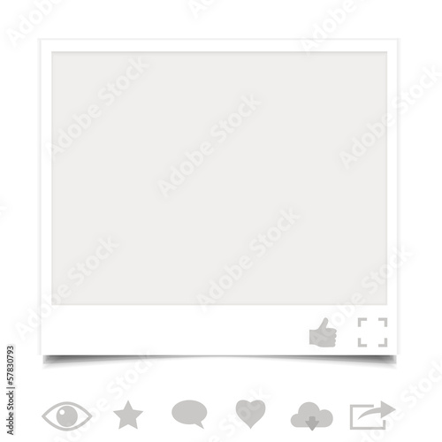 Blank photo frame with icons
