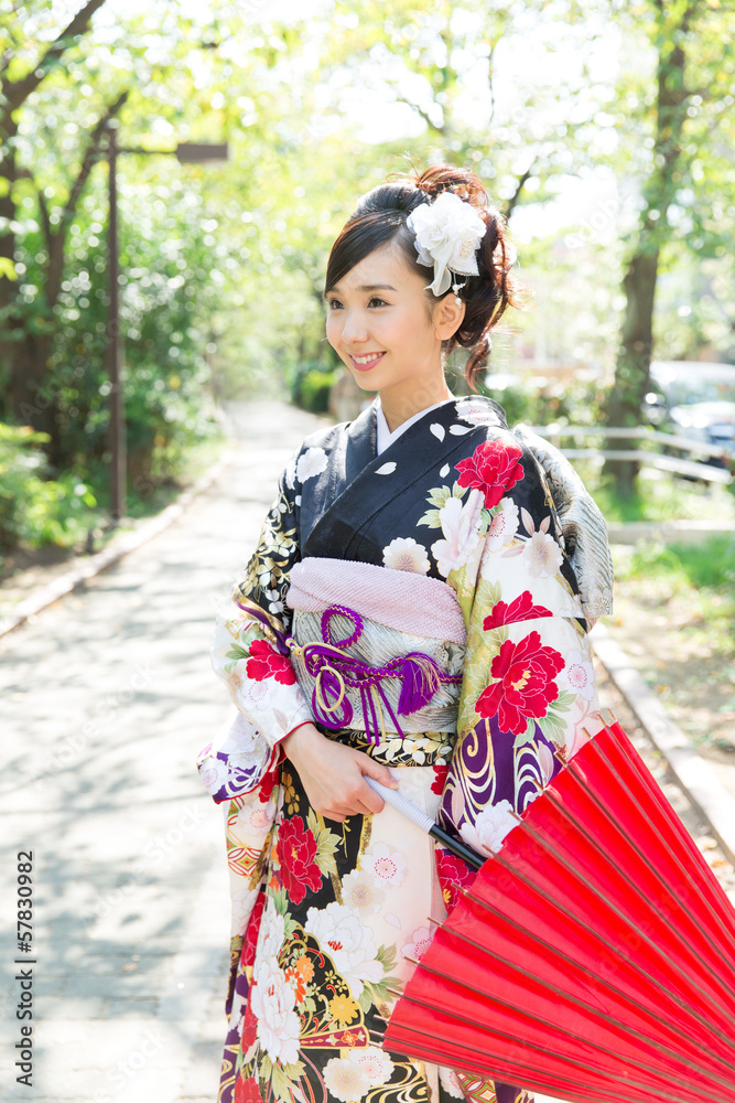 Beautiful asian kimono woman