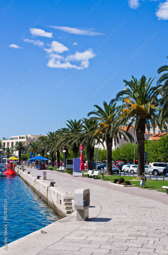 Beautiful promenade in port of Makarska, Croatia Beautiful promenade in port of Makarska, Croatia
