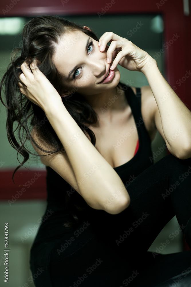 Closeup portrait of pretty young woman smiling Closeup portrait of pretty young woman smiling