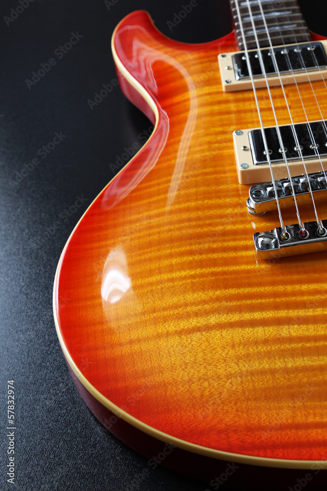 Cherry sunburst electric guitar