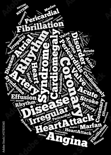 Heart disease word collage concept. © jasniulak