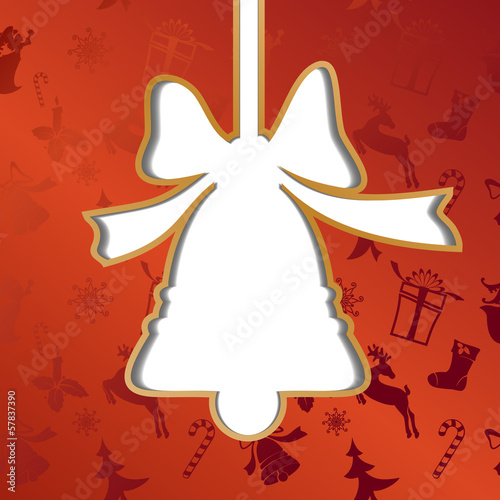 Christmas bell, festive background vector llustration