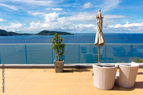 Vacation concept, Chairs at seaview