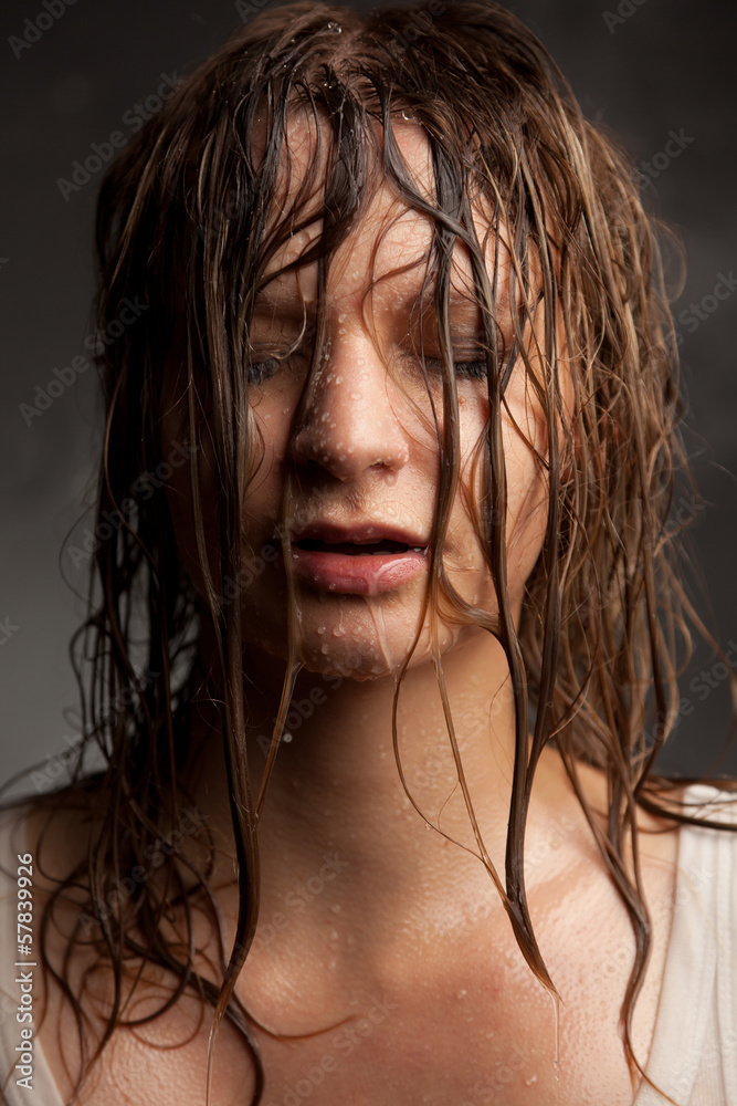 Portrait of a girl with wet hair Portrait of a girl with wet hair
