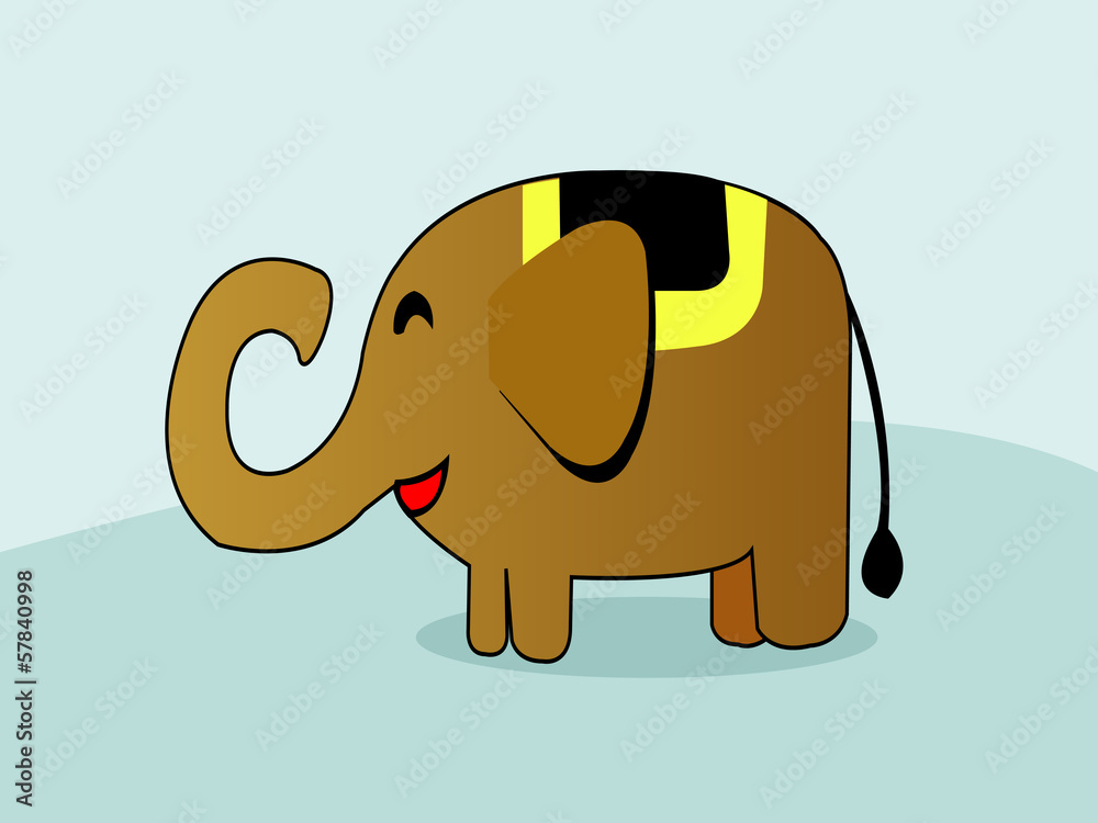 Cute cartoon elephant Vector illustration