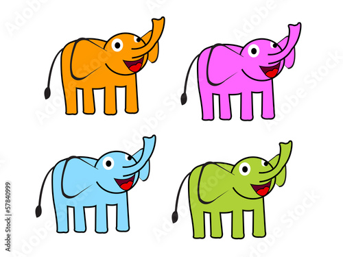 Cute cartoon elephant Vector illustration