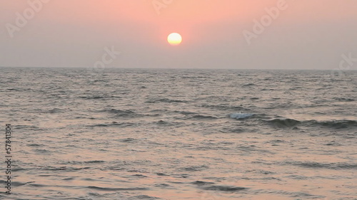 Evening scene with sunset on sea
