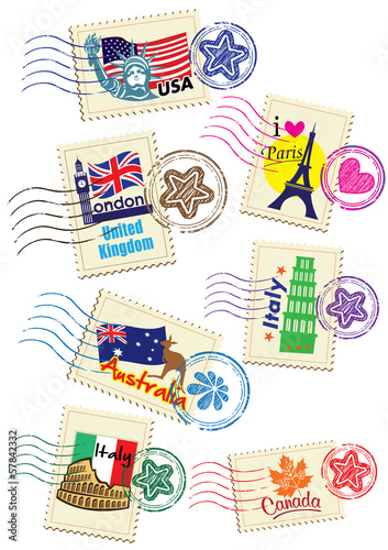 World Country Stamps Set