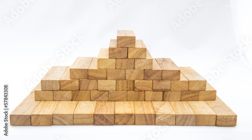 Blocks of wood isolated on white background