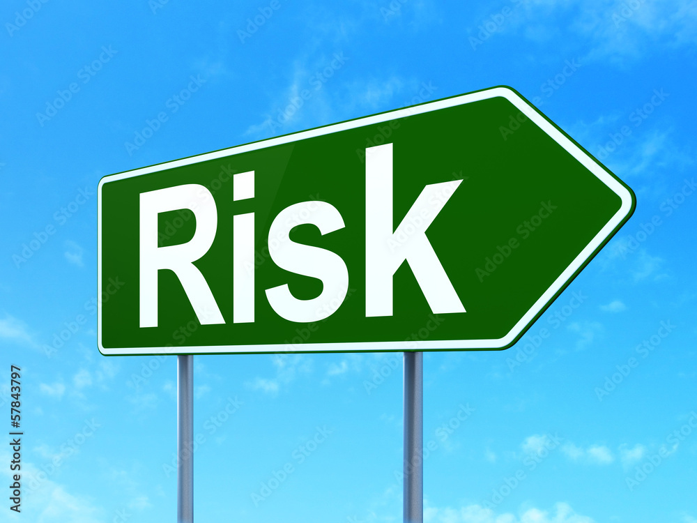 Business concept: Risk on road sign background Business concept: Risk on road sign background