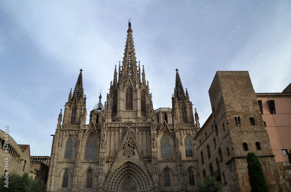 Vista de la Catedral de Barcelona, ​​España
