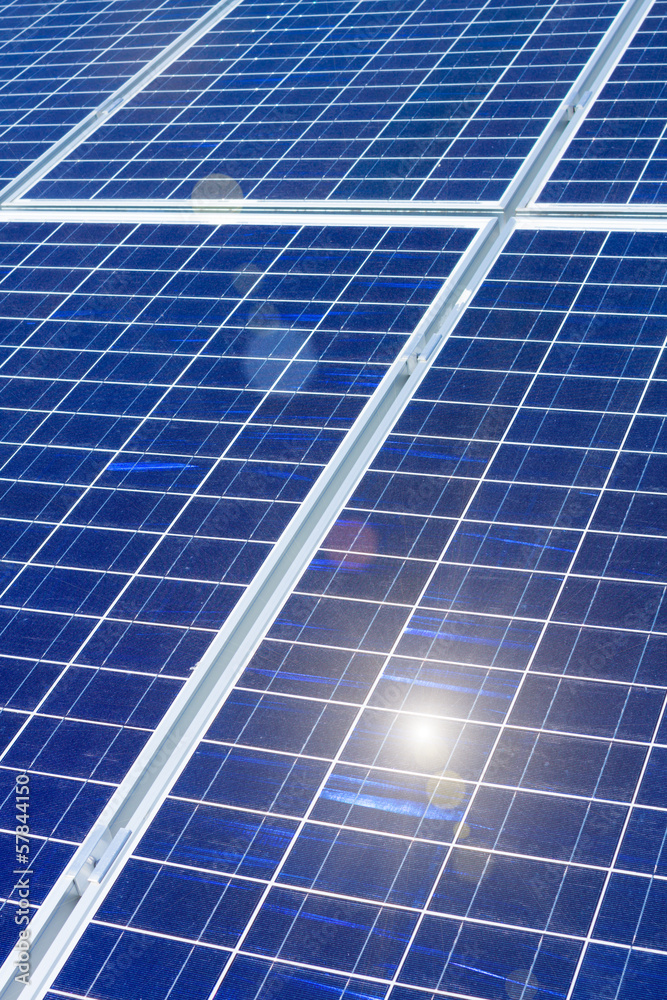 solar panel with sun