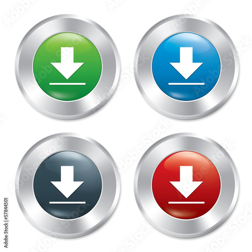 Free Download Metallic download buttons template set. - GFXLoad