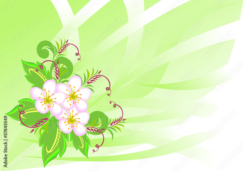 Naklejka premium Abstract flowers with background