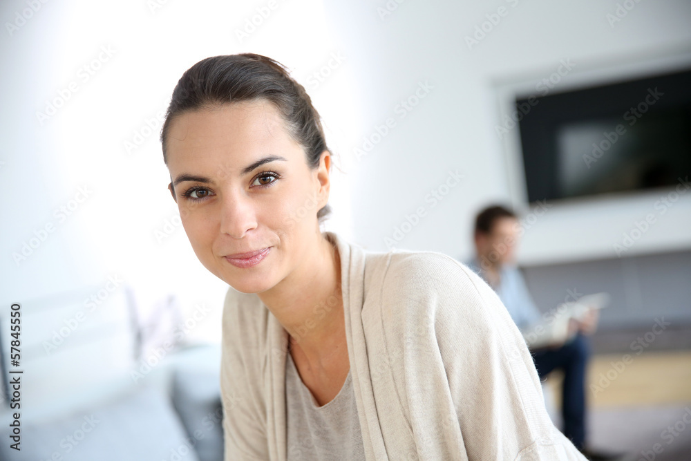 Gorgeous woman at home relaxing in living-room Gorgeous woman at home relaxing in living-room