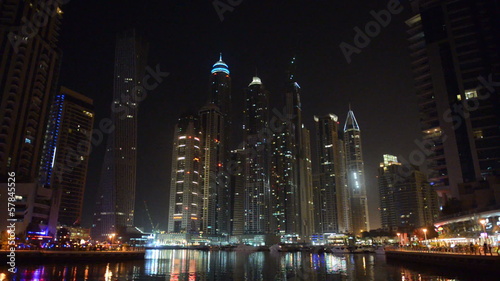 The night illumination of Dubai Marina