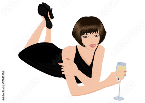 Beautiful woman with glass of wine