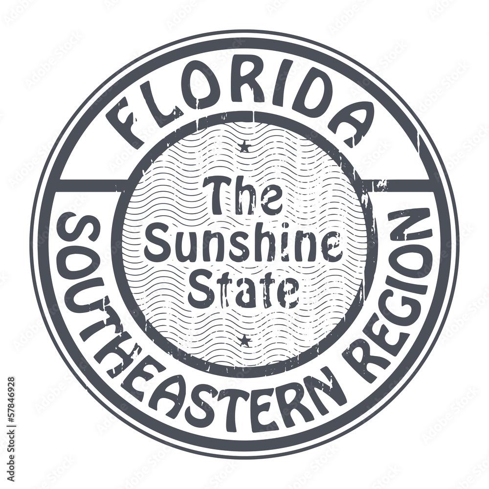 Grunge rubber stamp with name of Florida, Southeastern Region
