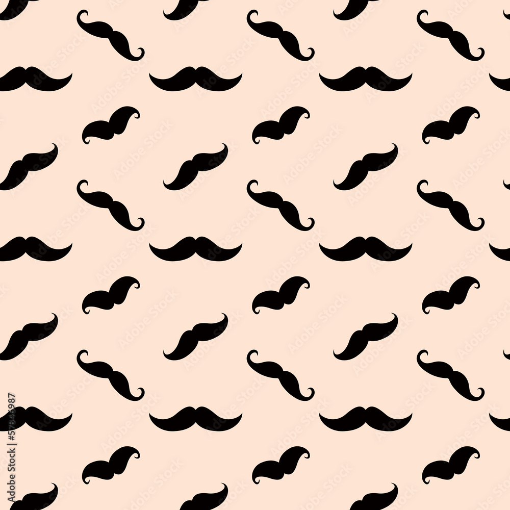 Hipster Mustache Seamless Pattern Hipster Mustache Seamless Pattern