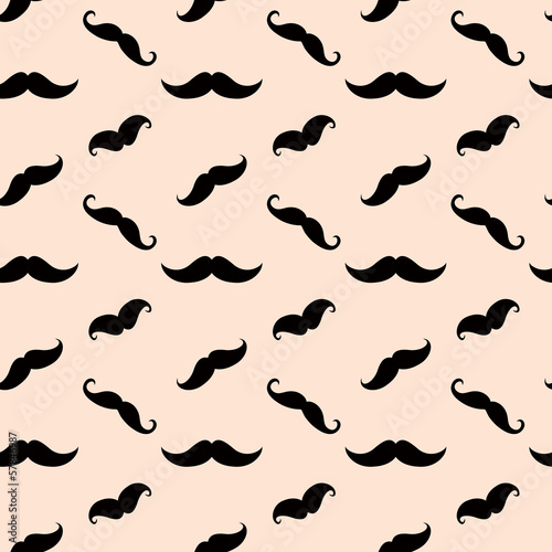 Hipster Mustache Seamless Pattern