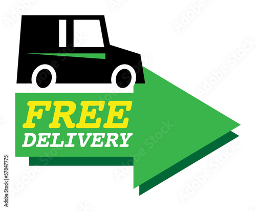 Delivery car sign or symbol, vector illustration